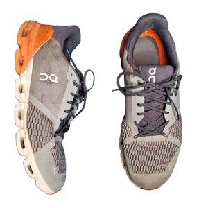 On Men's Cloudflyer Gray Orange Low Top Lace-Up Athletic Running Sneakers 13